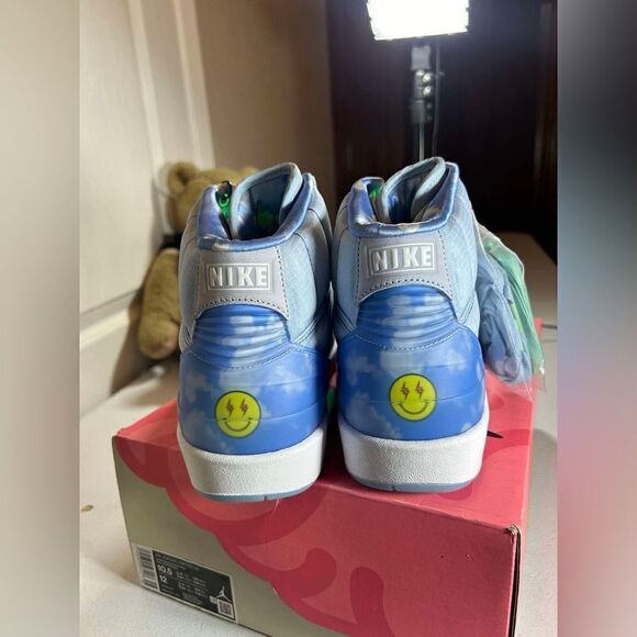 *Brand New* Size 10.5 - Jordan 2 Retro x J. Balvin Blue 2022 - Picture 7 of 13